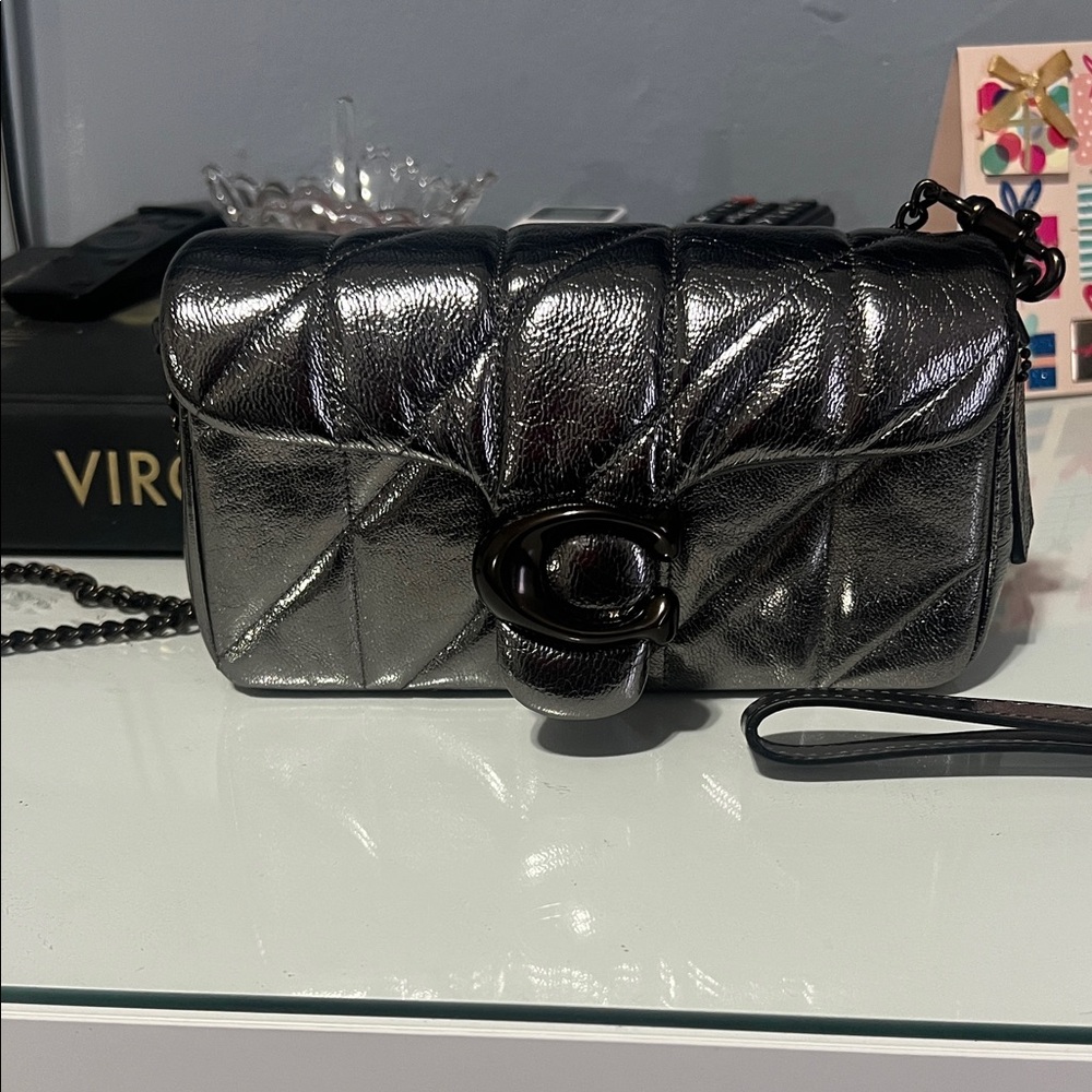 Coach metallic Tabby wristlet